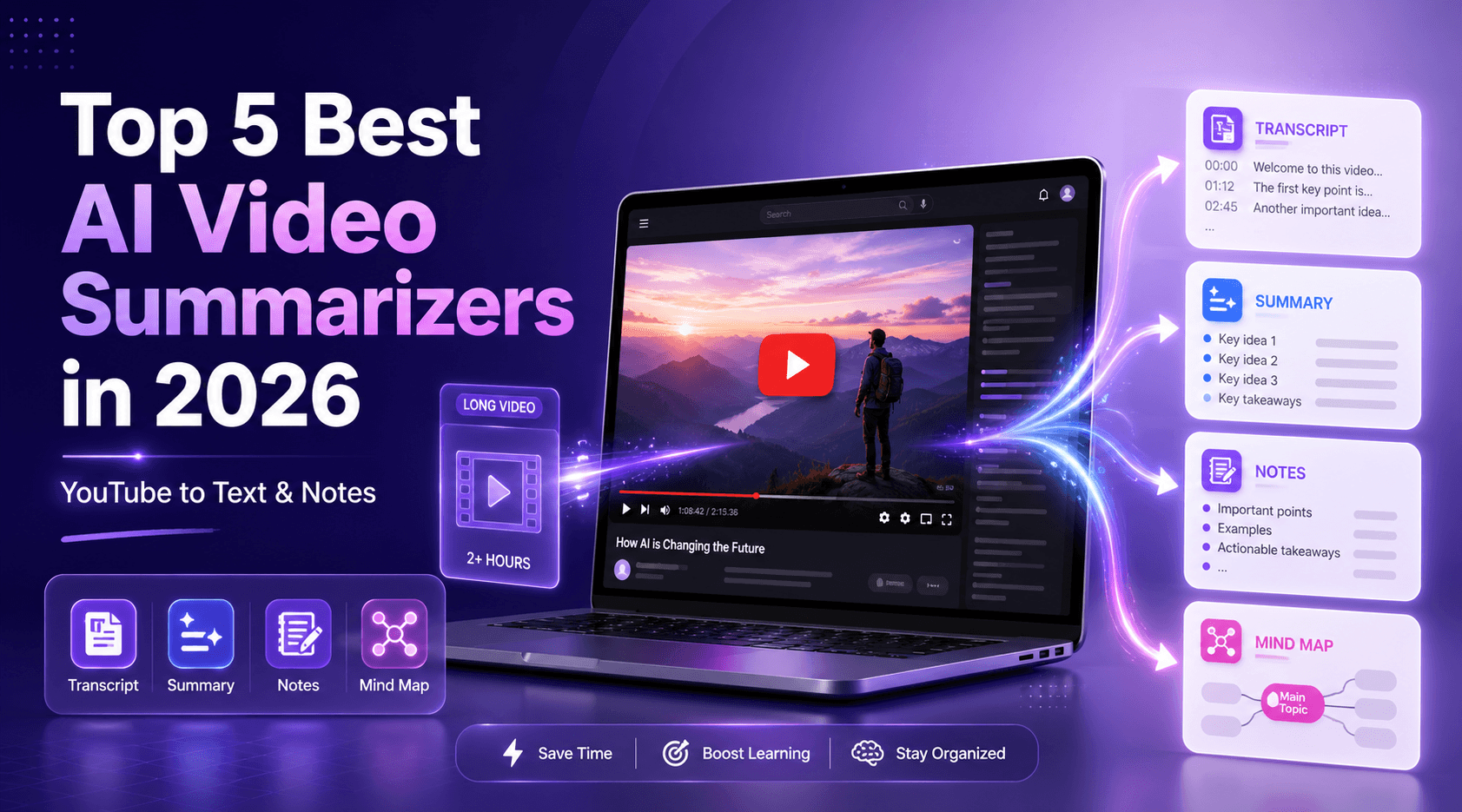 Top 5 Best AI Video Summarizers in 2026: YouTube to Text & Notes