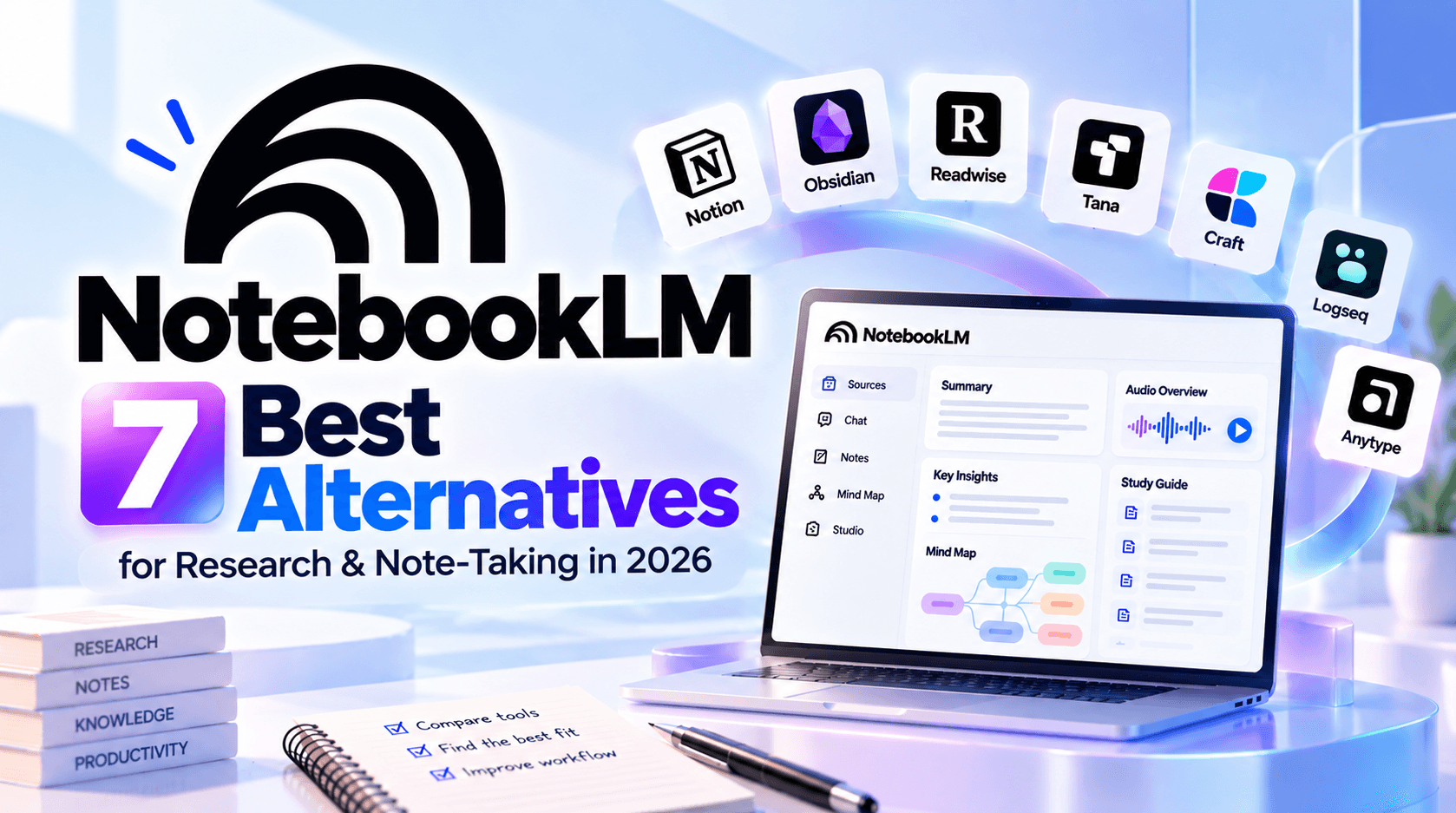 7 Best NotebookLM Alternatives for Research & Note-Taking in 2026